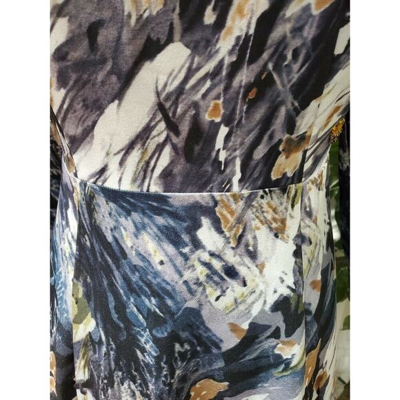 Ann Ahhariri Women Multicolor Polyester Round Neck Long Sleeve Maxi Dress Size 8 - Picture 3 of 11